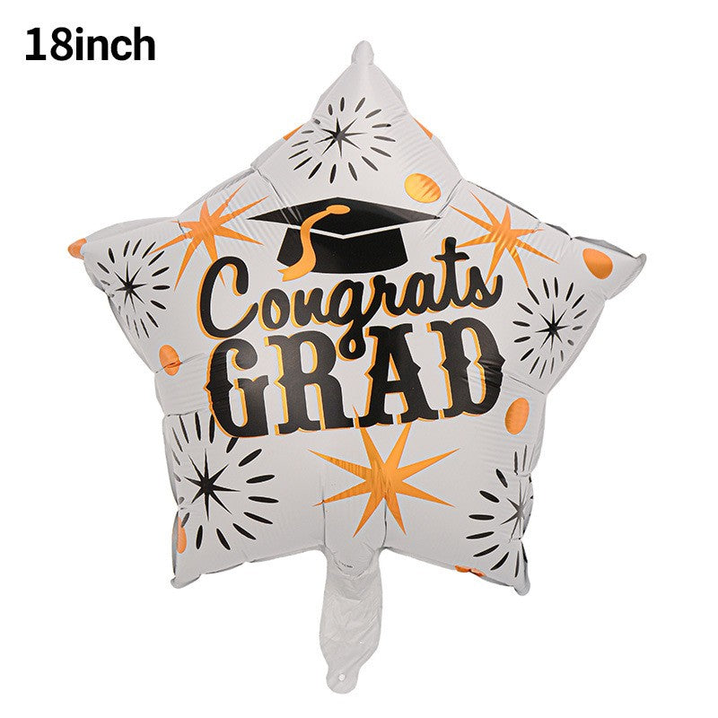 Graduation Foil Balloons – Mortarboard Cartoon Mylar Balloons for Grad Party, Ceremony & Celebration Decor