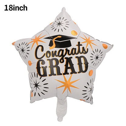 Graduation Foil Balloons – Mortarboard Cartoon Mylar Balloons for Grad Party, Ceremony & Celebration Decor