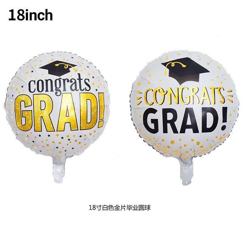 Graduation Foil Balloons – Mortarboard Cartoon Mylar Balloons for Grad Party, Ceremony & Celebration Decor