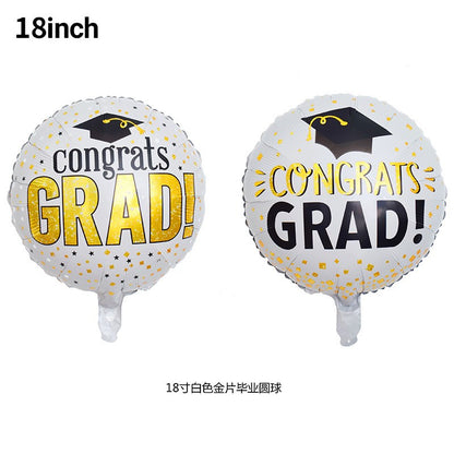 Graduation Foil Balloons – Mortarboard Cartoon Mylar Balloons for Grad Party, Ceremony & Celebration Decor