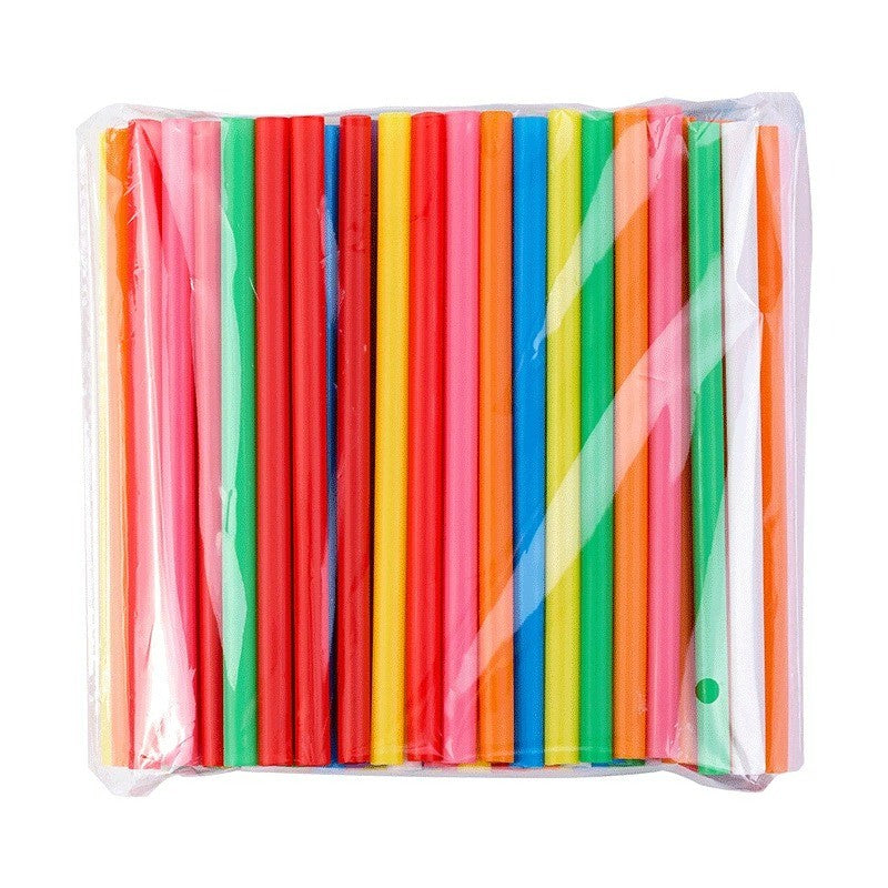 21cm Disposable Colorful Straight Plastic Drinking Straw Boba Milk Tea Straw