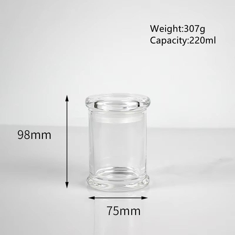 Luxury Empty Clear Glass Transparent Bell Shape Desktop Candle Holder Scented Candle Jar With Cover for Decoration DIY Candle (120ml-730ml)