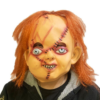 Scarred killer doll Halloween latex mask