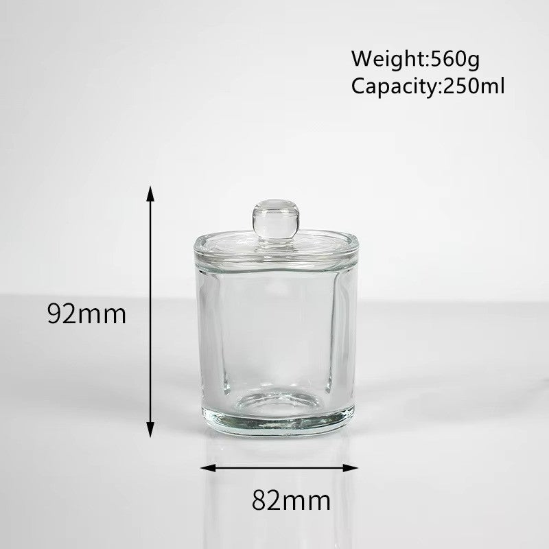 Luxury Empty Clear Glass Transparent Bell Shape Desktop Candle Holder Scented Candle Jar With Cover for Decoration DIY Candle (120ml-730ml)