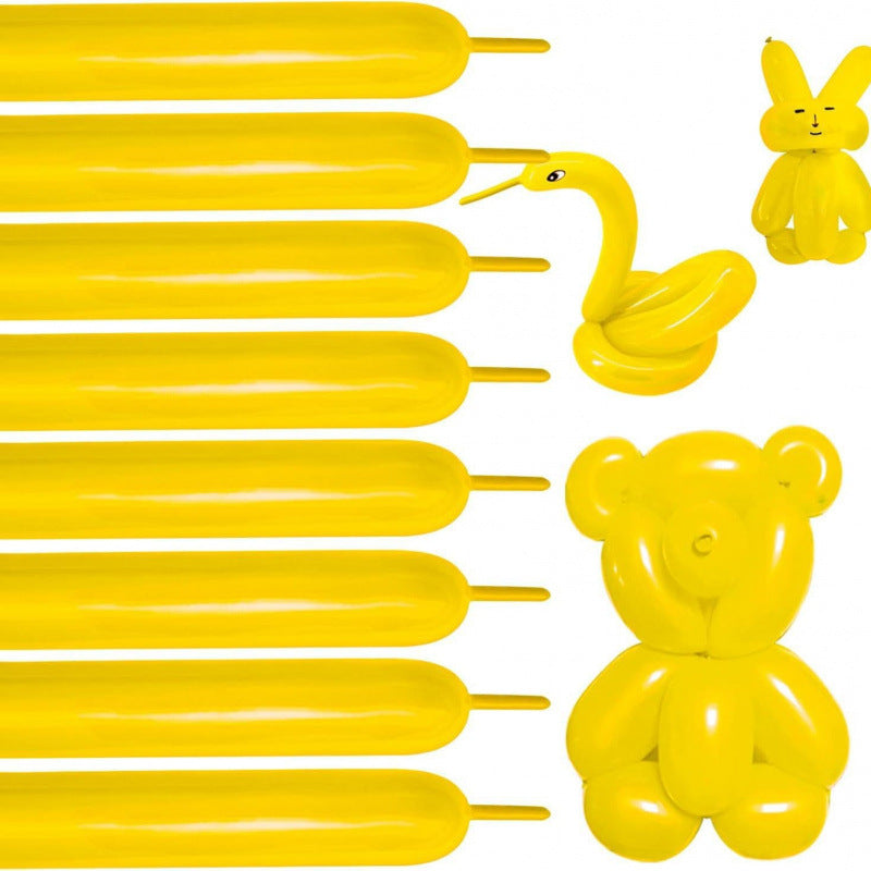 260Q twisting balloon matte yellow bundle with twisted duck
