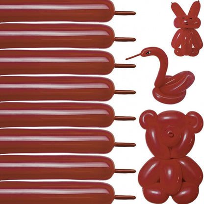 260Q twisting balloon matte coffee brown with sculpted bear