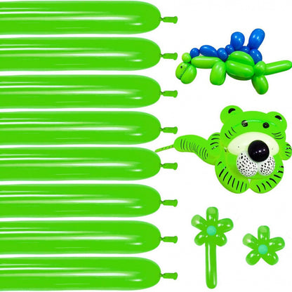 260Q twisting balloon matte green bundle with sculpted frog