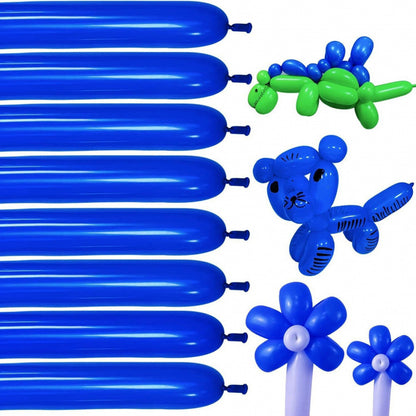 260Q twisting balloon matte dark blue with sculpted elephant