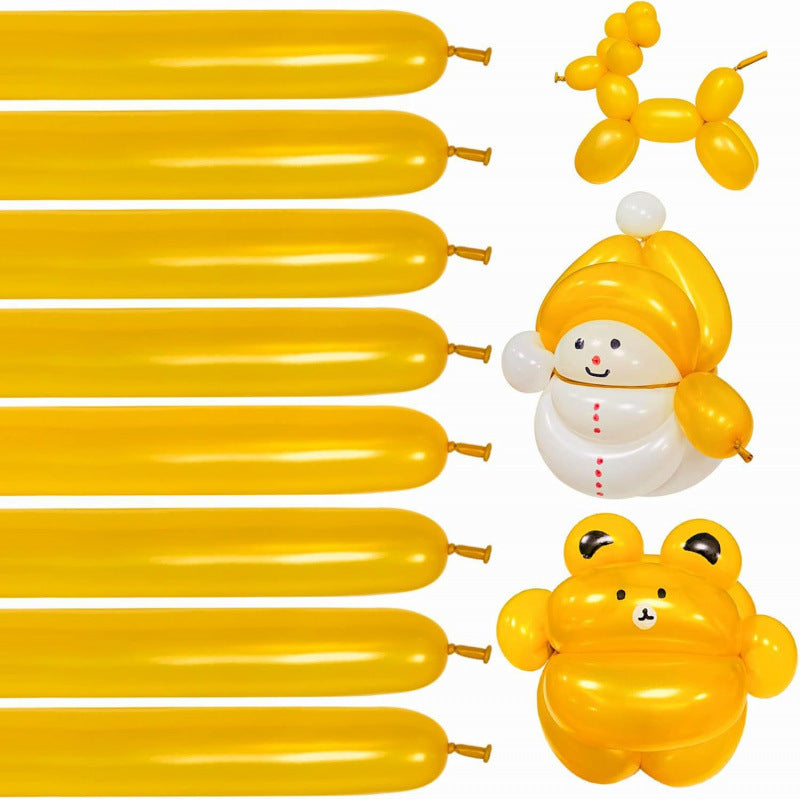 260Q twisting balloon matte lemon yellow with sculpted duck