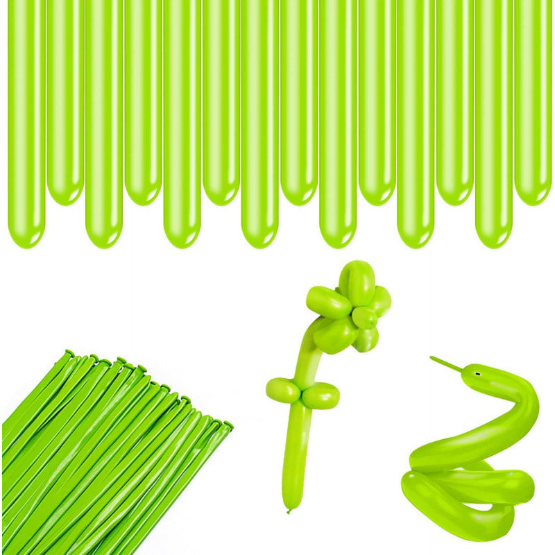 260Q twisting balloon retro olive green with sculpted snake