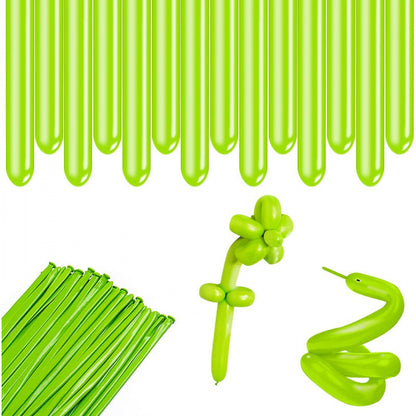260Q twisting balloon retro olive green with sculpted snake