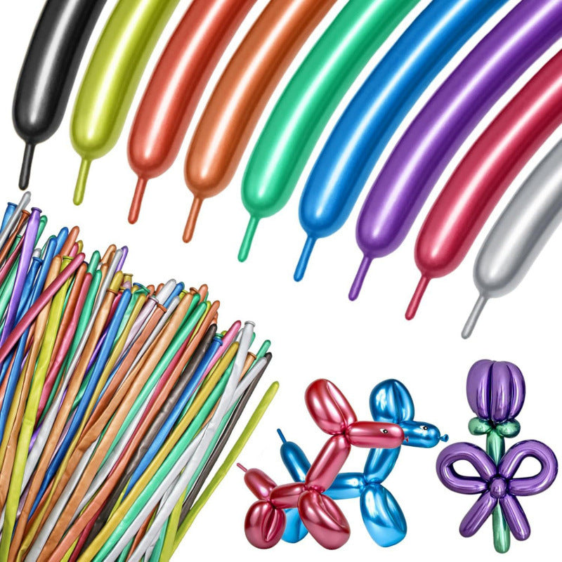 260Q twisting balloon metallic chrome assortment with twisted shapes