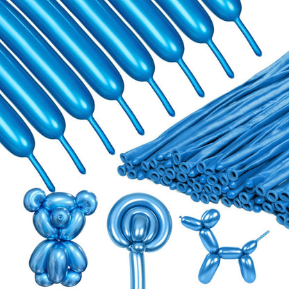 260Q twisting balloon metallic blue bundle with twisted figures
