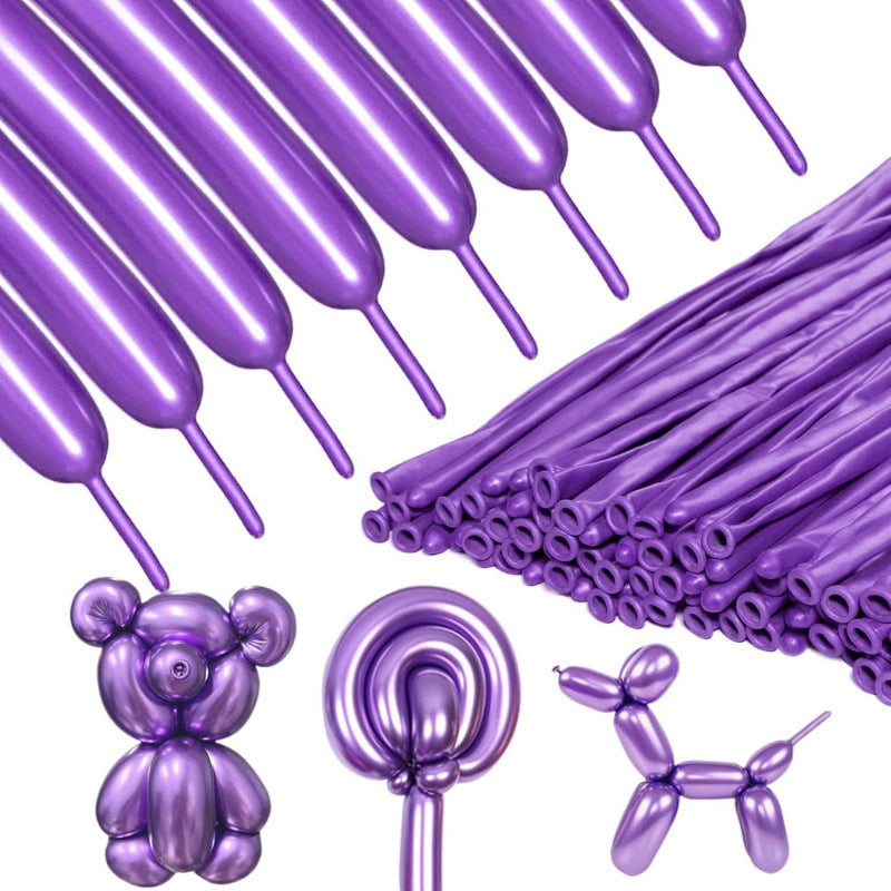 260Q twisting balloon metallic purple bundle with twisted figures