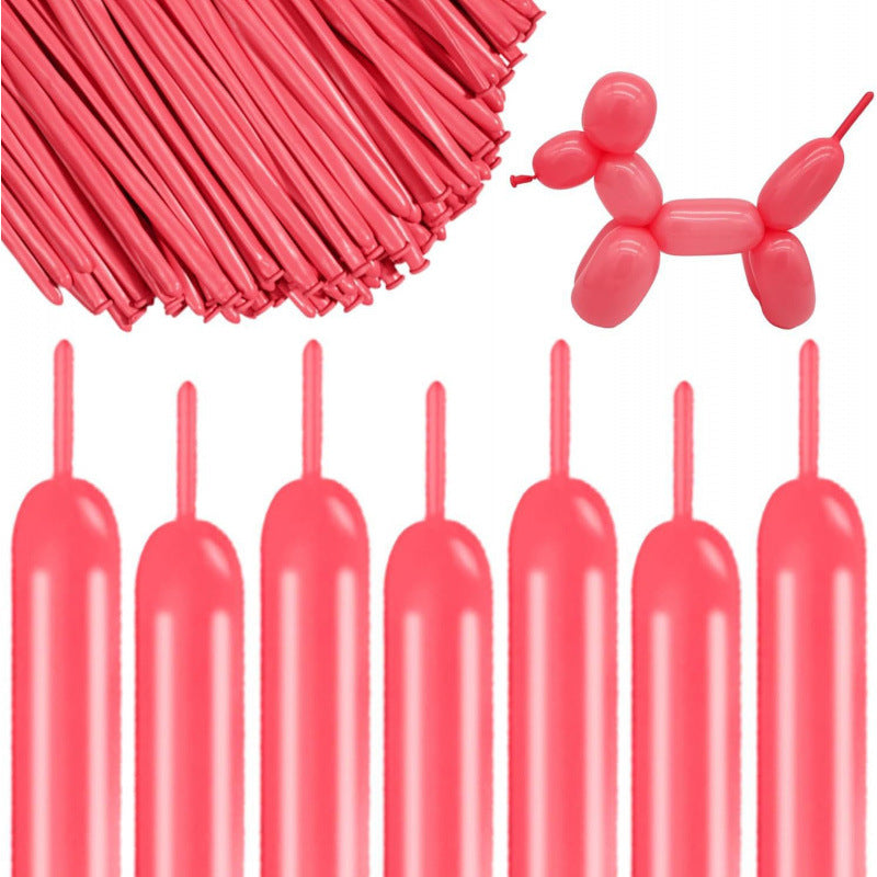 260Q twisting balloon macaron red bundle with sculpted poodle