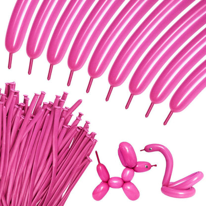 260Q twisting balloon matte rose red with sculpted swan