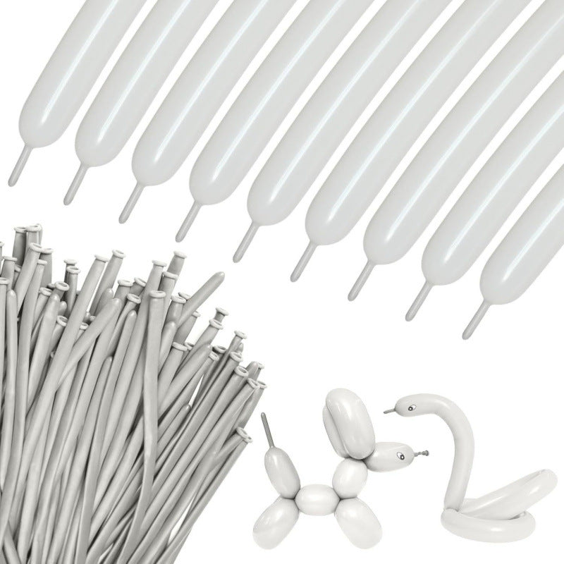 260Q twisting balloon matte gray bundle with sculpted swan