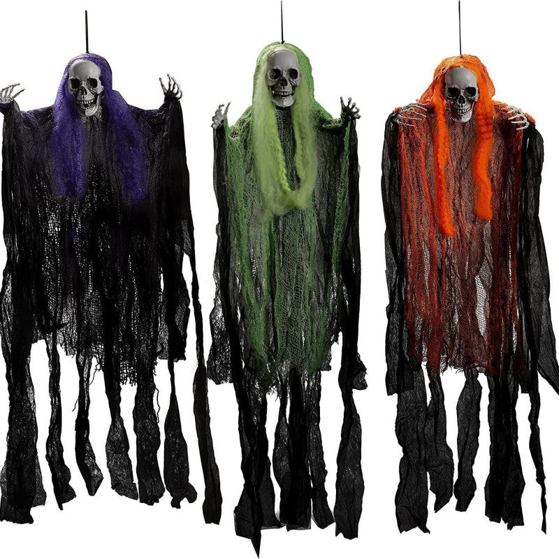 💀 Halloween Hanging Ghost Decor | Haunted House Props | 3-Piece Set & Single Ghosts