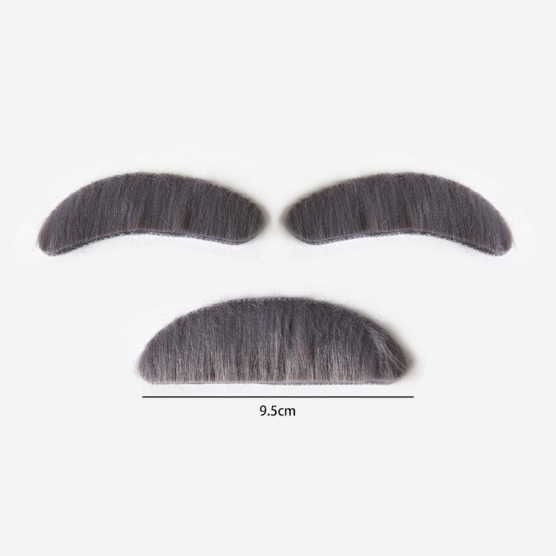 Halloween Fake Mustache & Beard Set – Costume Facial Hair for Adults, Funny Photo Booth Prop, Masquerade Party Supplies