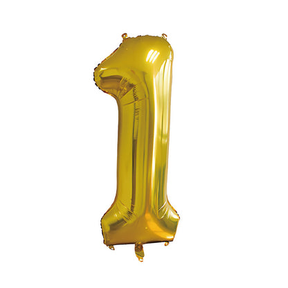 32-inch number foil balloon metallic gold digit one