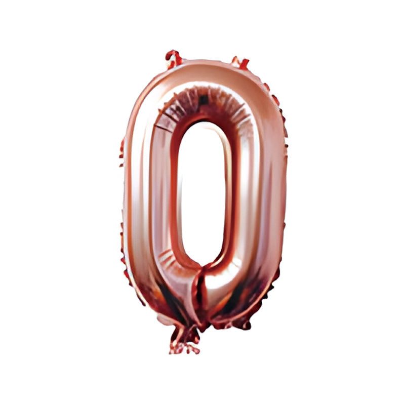 32-inch number foil balloon metallic rose gold digit zero
