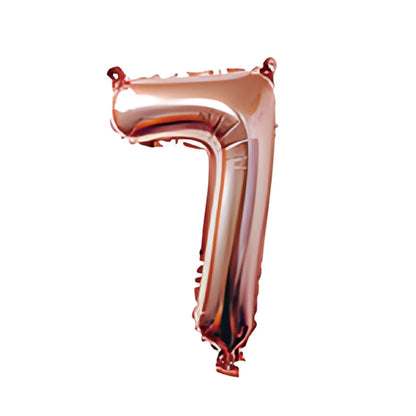 32-inch number foil balloon metallic rose gold digit seven