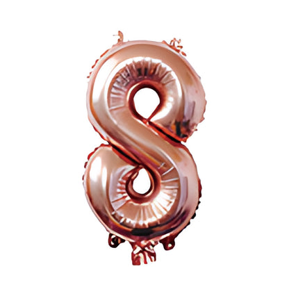 32-inch number foil balloon metallic rose gold digit eight