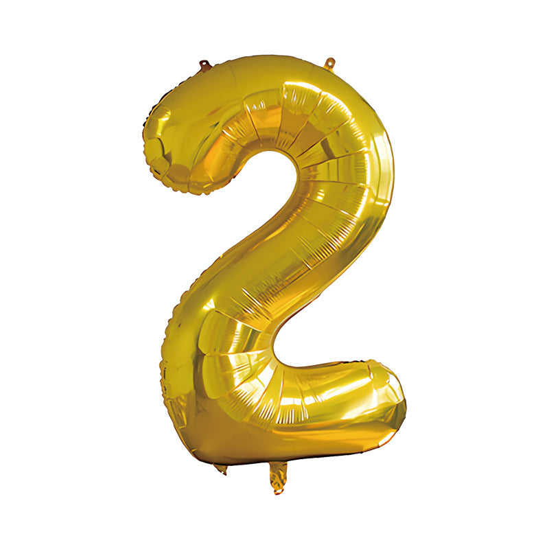 32-inch number foil balloon metallic gold digit two