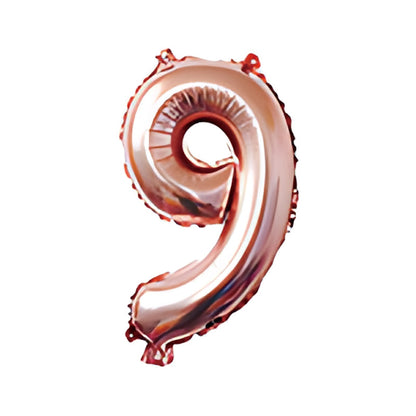 32-inch number foil balloon metallic rose gold digit nine