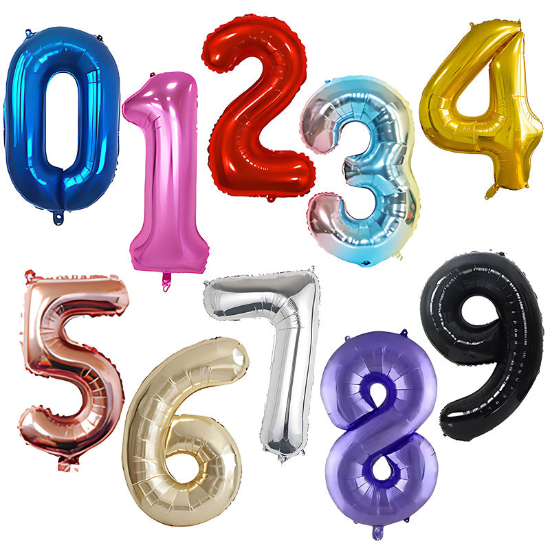 32-inch number foil balloon colorful assorted digits display