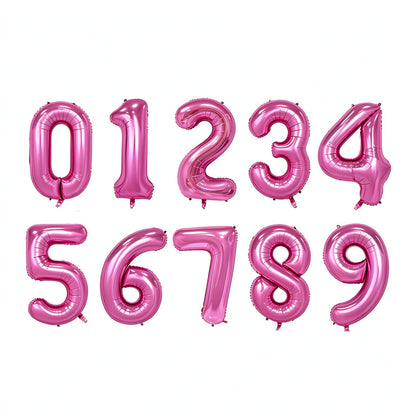 32-inch number foil balloon pastel pink cursive numeral digits