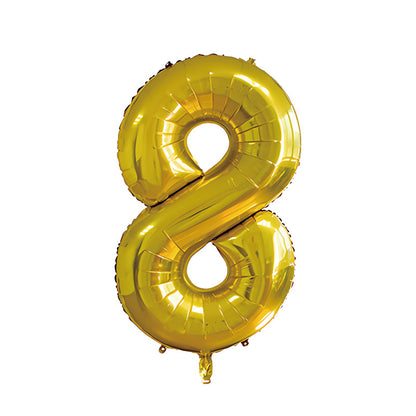 32-inch number foil balloon metallic gold digit eight