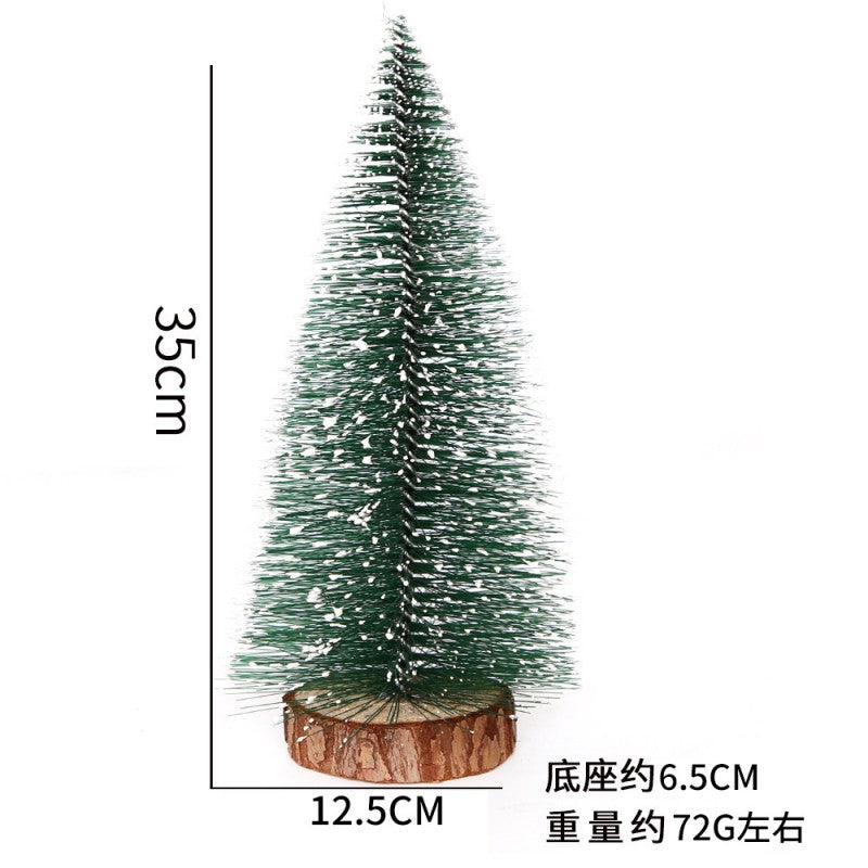 Frosted Snow Mini Christmas Tree – Small Pine Needle Tabletop Decoration, DIY Artificial Tree for Desk, Shelf & Holiday Centerpiece