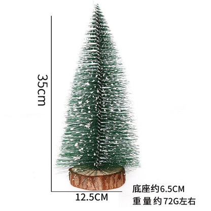 Frosted Snow Mini Christmas Tree – Small Pine Needle Tabletop Decoration, DIY Artificial Tree for Desk, Shelf & Holiday Centerpiece