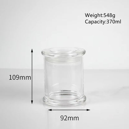 Luxury Empty Clear Glass Transparent Bell Shape Desktop Candle Holder Scented Candle Jar With Cover for Decoration DIY Candle (120ml-730ml)