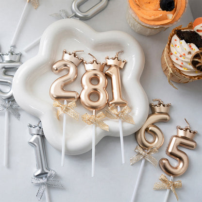 Wholesale 3D crown number birthday candles 0-9 - Multi-digit milestone celebration display