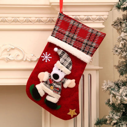 Christmas Stocking & Gift Bag Set – Small Stocking Ornaments for Tree Hanging Decor, Holiday Pouch for Candy & Presents