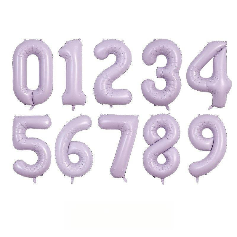 40-inch number foil balloon cream purple numeral digits