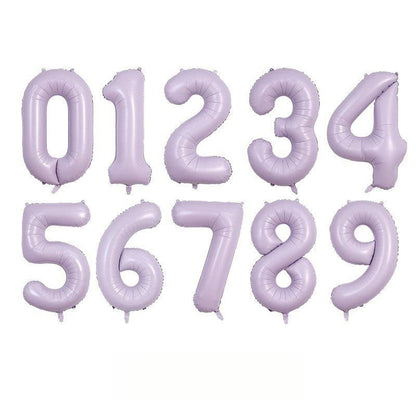 40-inch number foil balloon cream purple numeral digits