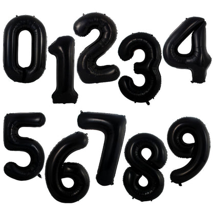40-inch number foil balloon jet black numeral digits