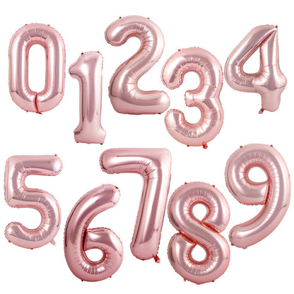 40-inch number foil balloon rose gold numeral digits