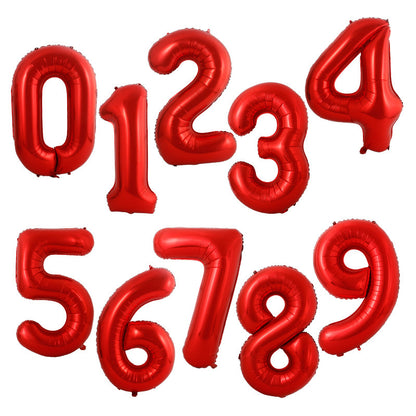 40-inch number foil balloon crimson red numeral digits