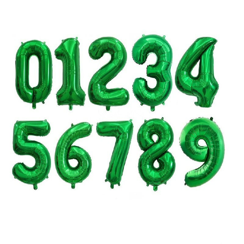 40-inch number foil balloon dark green numeral digits