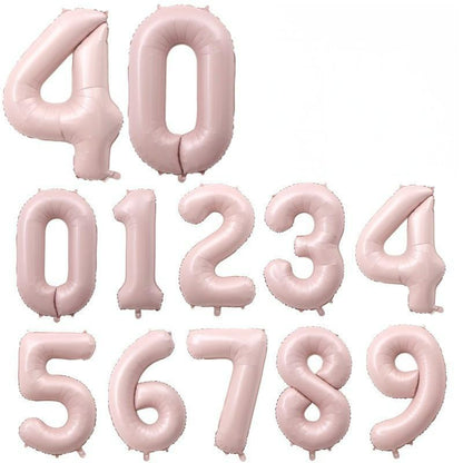 40-inch number foil balloon pastel baby pink digits