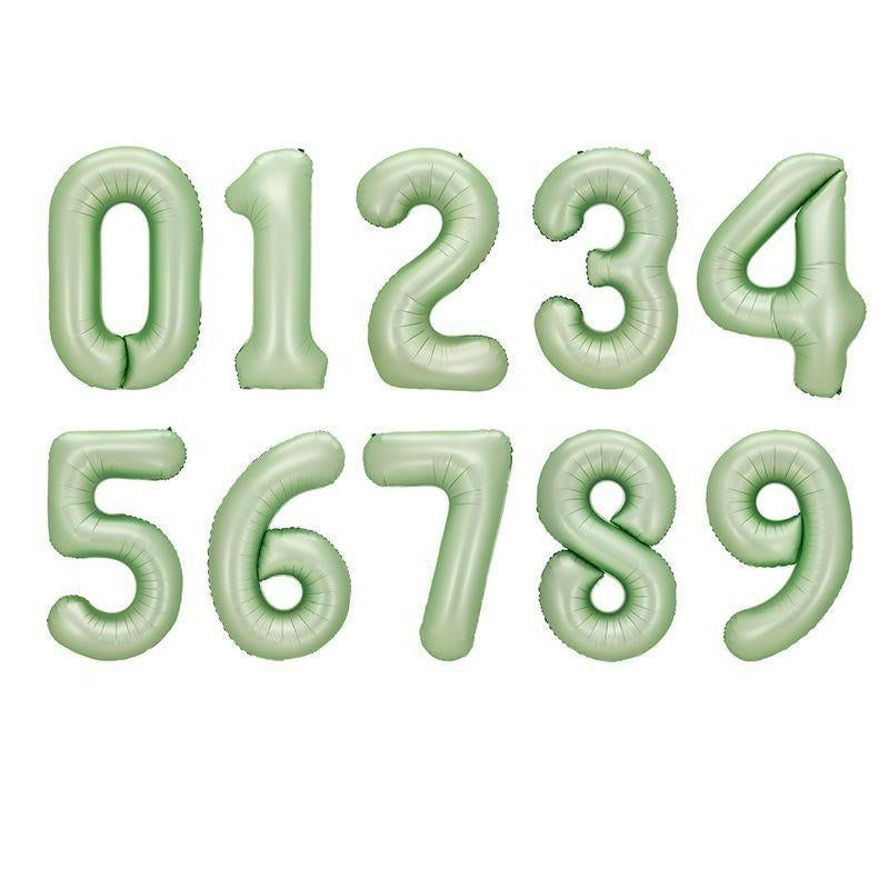 40-inch number foil balloon olive green numeral digits