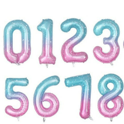 40-inch number foil balloon galaxy starry gradient digits
