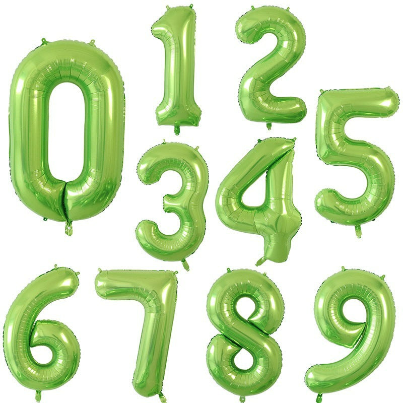 40-inch number foil balloon fruit lime green digits