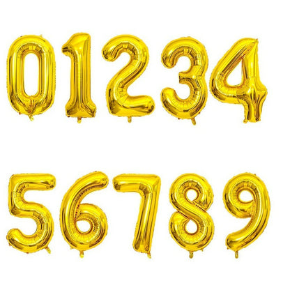 40-inch number foil balloon metallic gold numeral digits