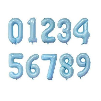 40-inch number foil balloon light pearl blue digits