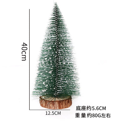 Frosted Snow Mini Christmas Tree – Small Pine Needle Tabletop Decoration, DIY Artificial Tree for Desk, Shelf & Holiday Centerpiece